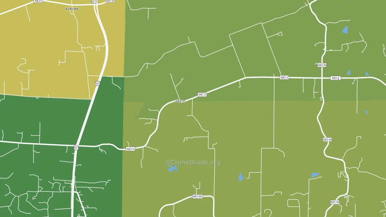 Okete, MO Map of Assault Rates