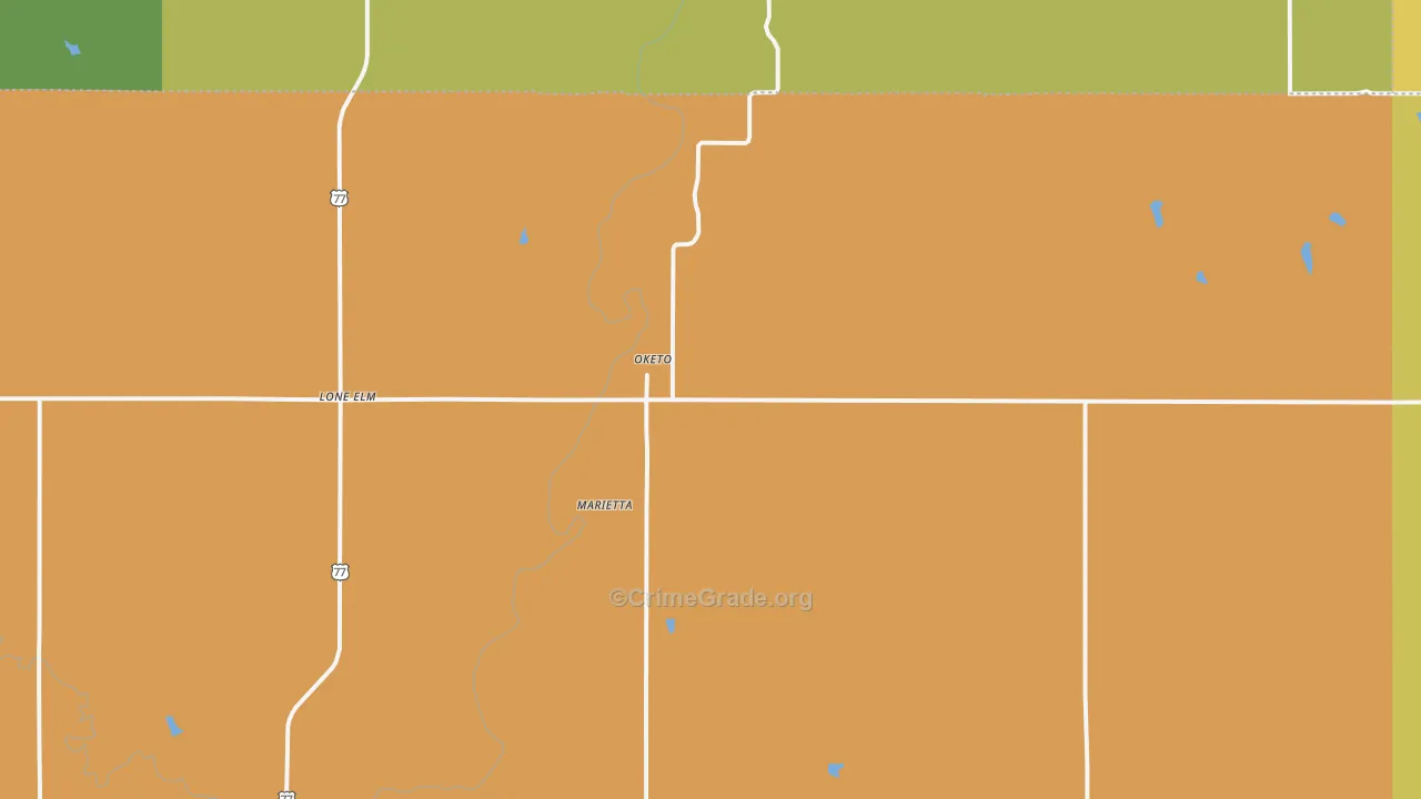Oketo, KS Map of Assault Rates