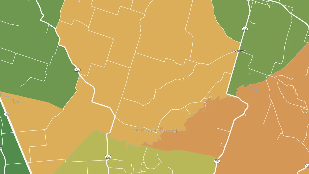 Oklahoma, KY Map of Assault Rates