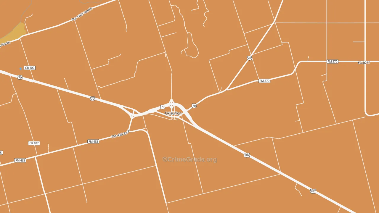 Oklaunion, TX Map of Assault Rates