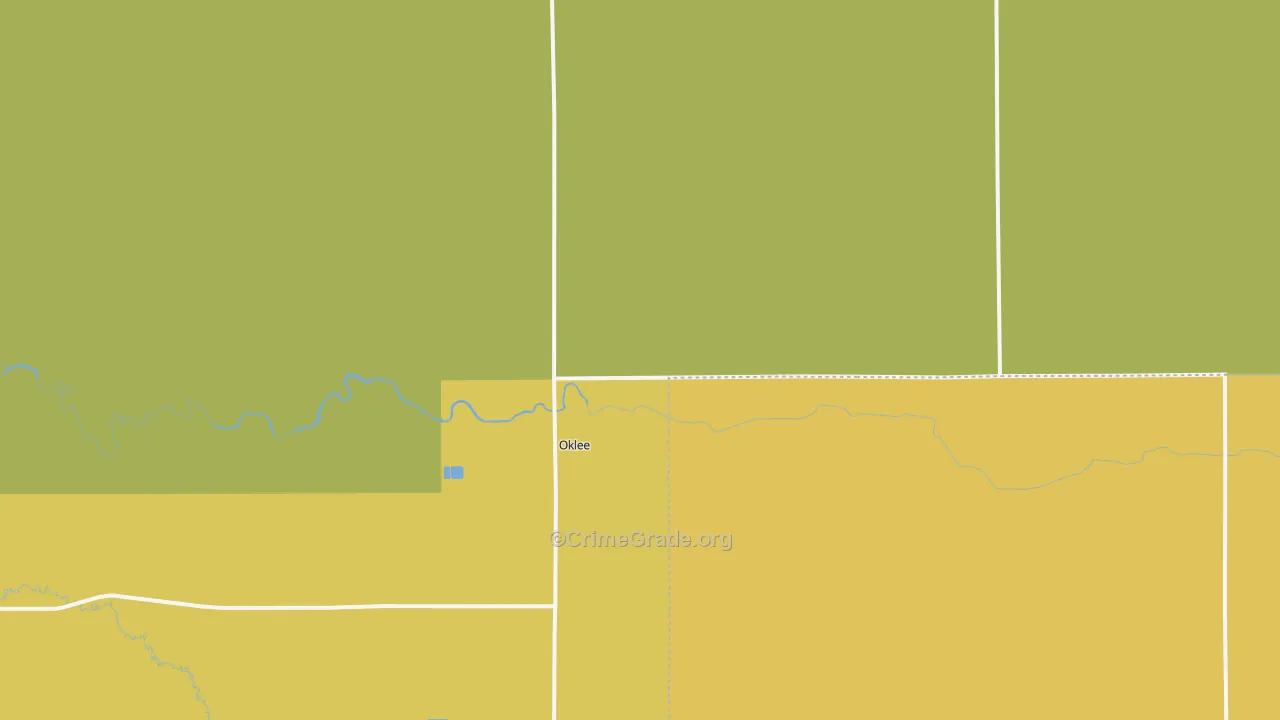 Oklee, MN Map of Assault Rates