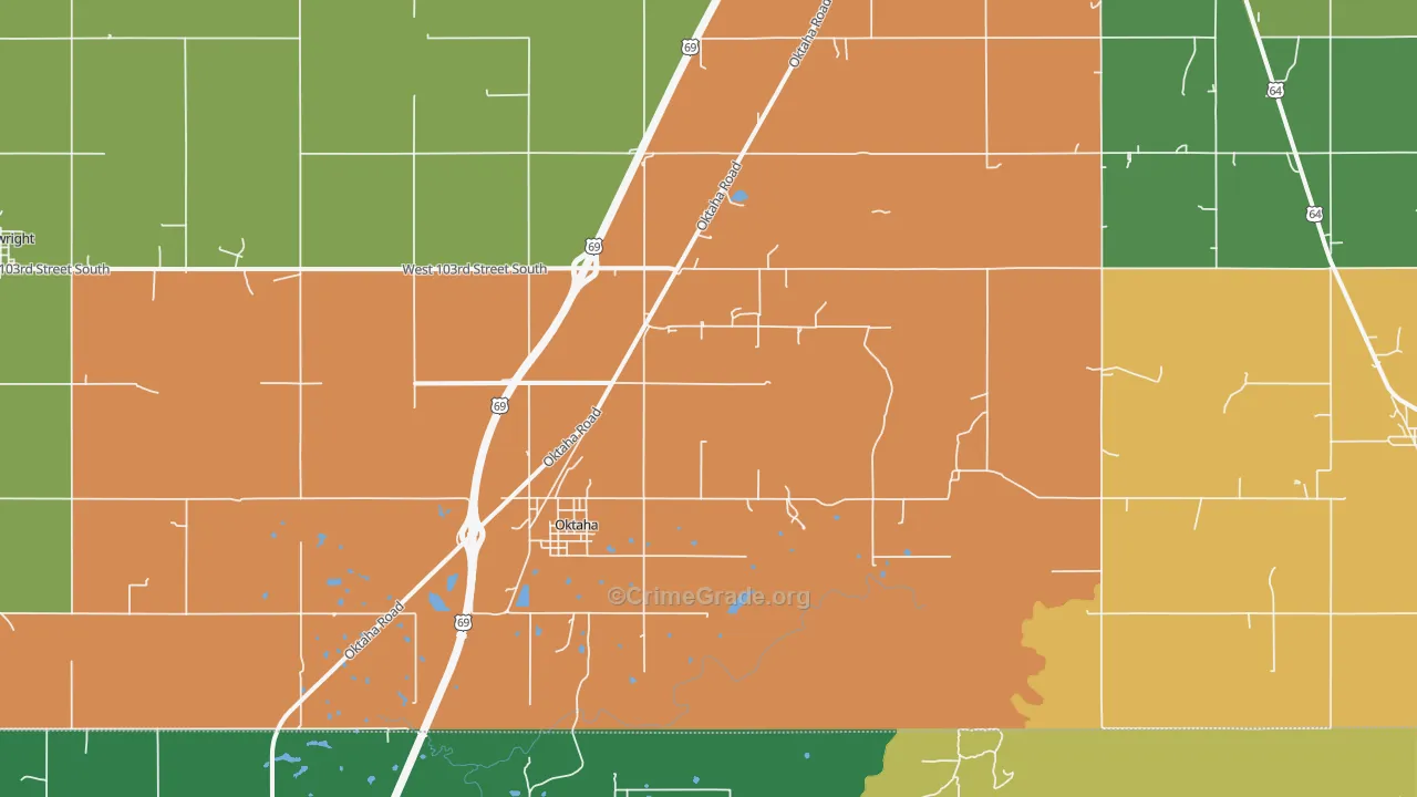 Oktaha, OK Map of Assault Rates