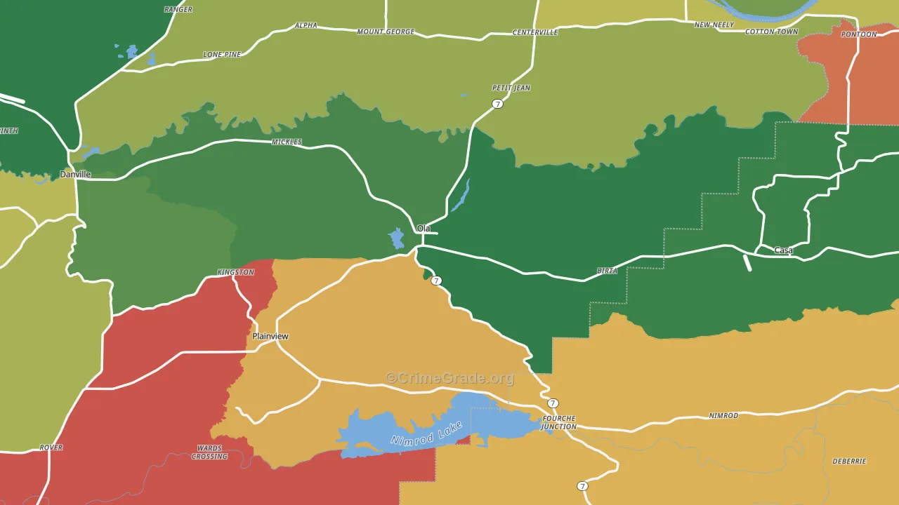 Ola, AR Map of Assault Rates