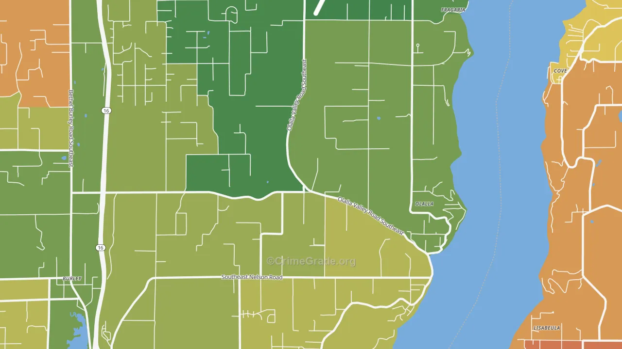 Olalla, WA Map of Assault Rates