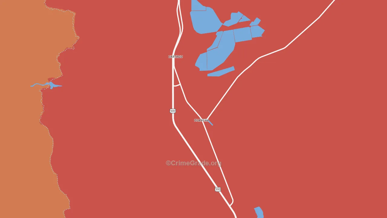 Olancha, CA Map of Assault Rates