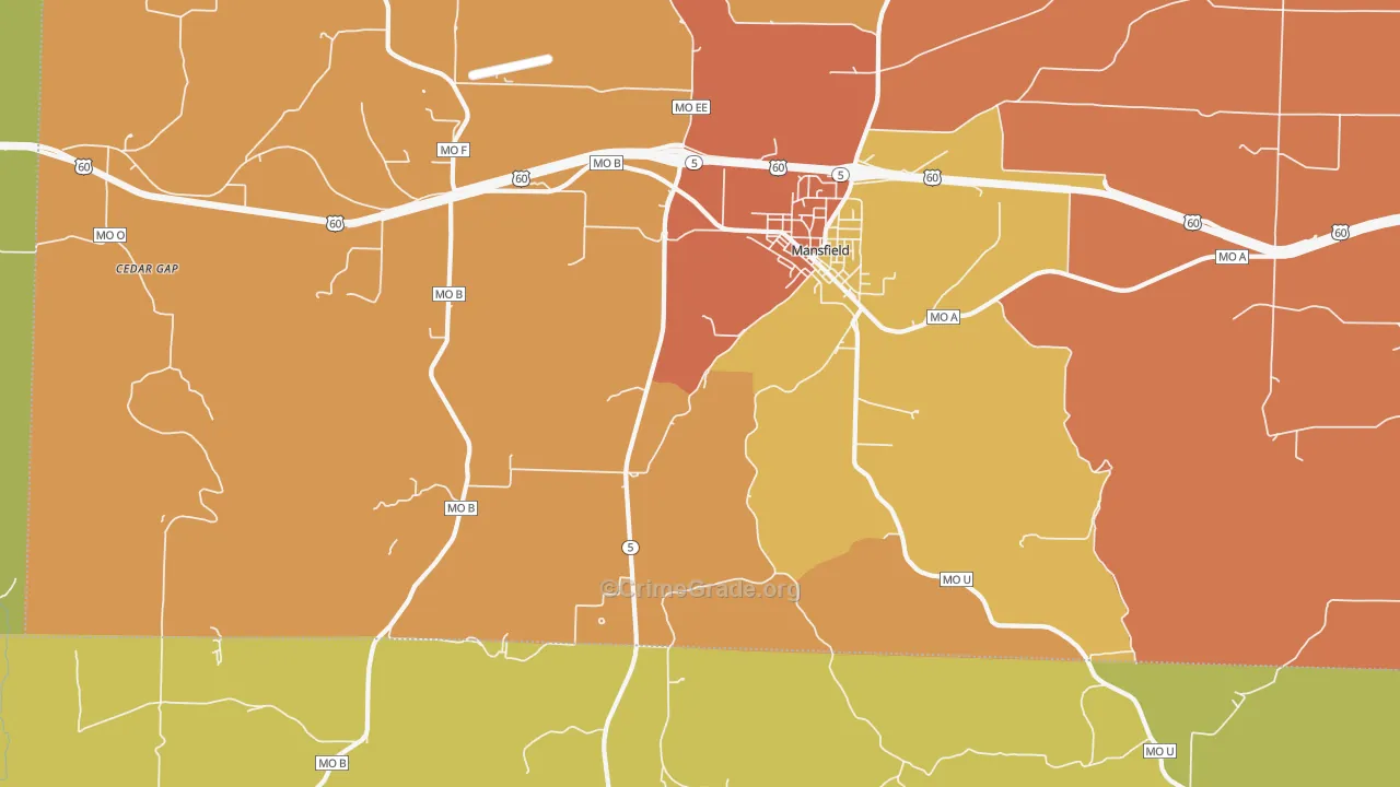 Olathia, MO Map of Assault Rates