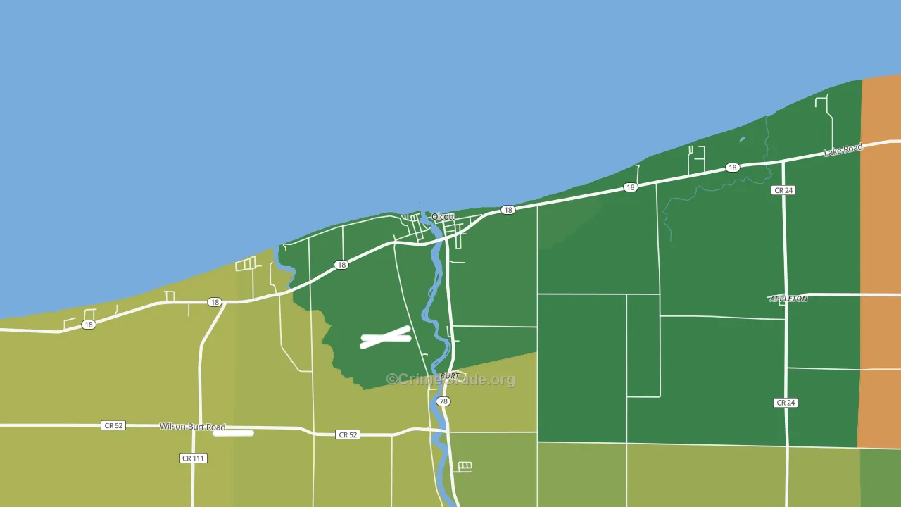 Olcott, NY Map of Assault Rates