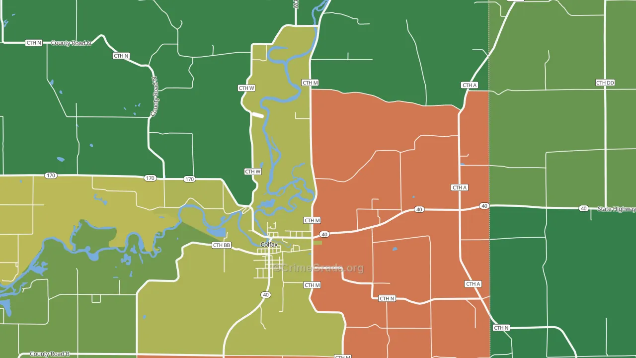 Old Albertville, WI Map of Assault Rates