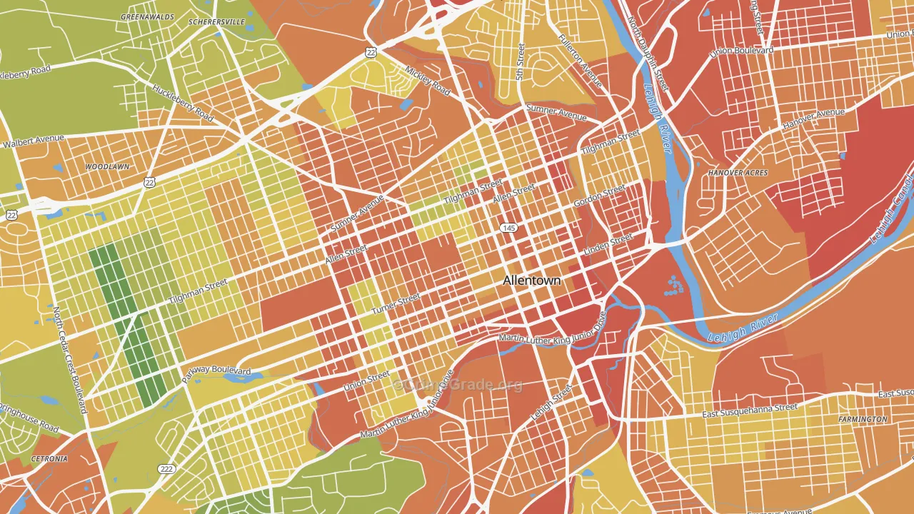 Old Allentown, Allentown, PA Map of Assault Rates