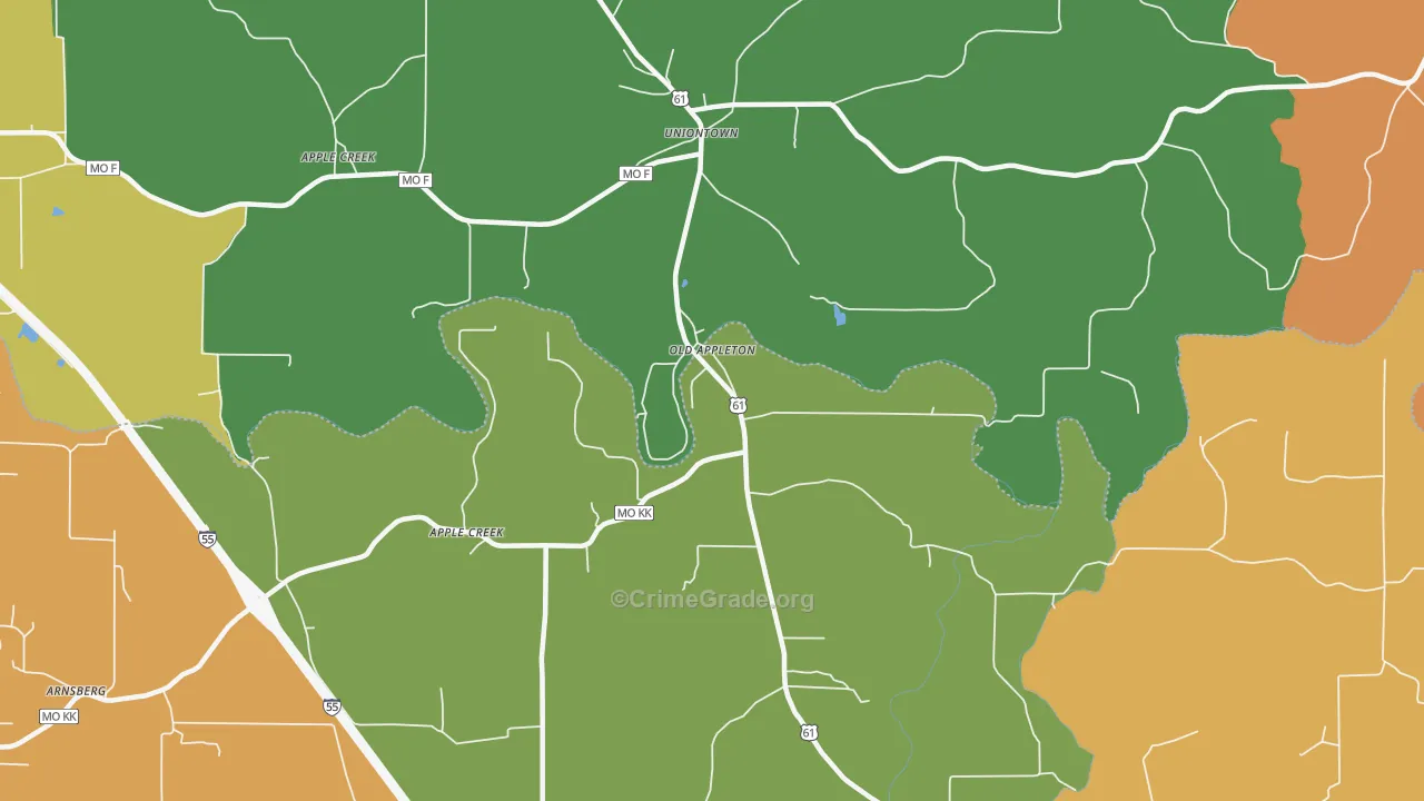 Old Appleton, MO Map of Assault Rates