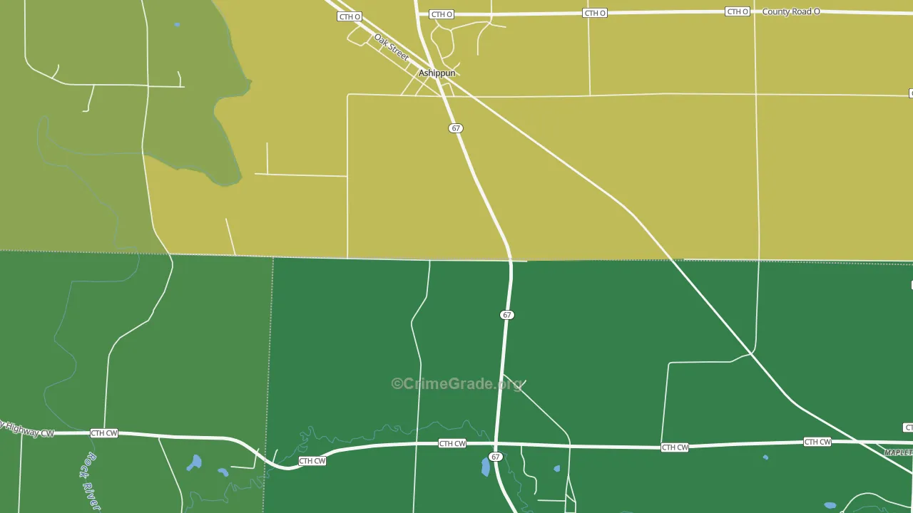 Old Ashippun, WI Map of Assault Rates