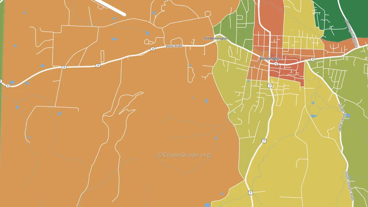 Old Bennington, VT Map of Assault Rates