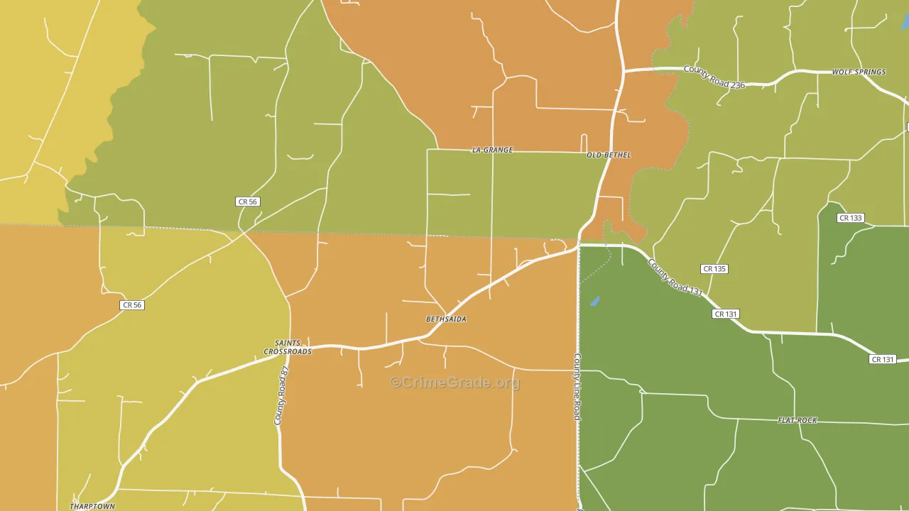 Old Bethel, AL Map of Assault Rates