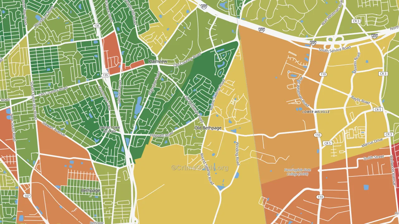 Old Bethpage, NY Map of Assault Rates