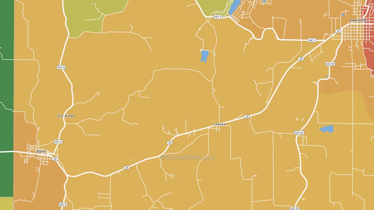 Old Bland, MO Map of Assault Rates