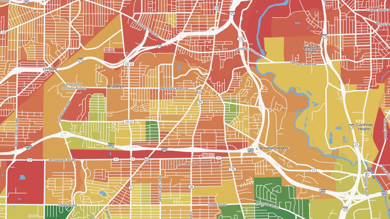 Old Brooklyn, Cleveland, OH Map of Assault Rates
