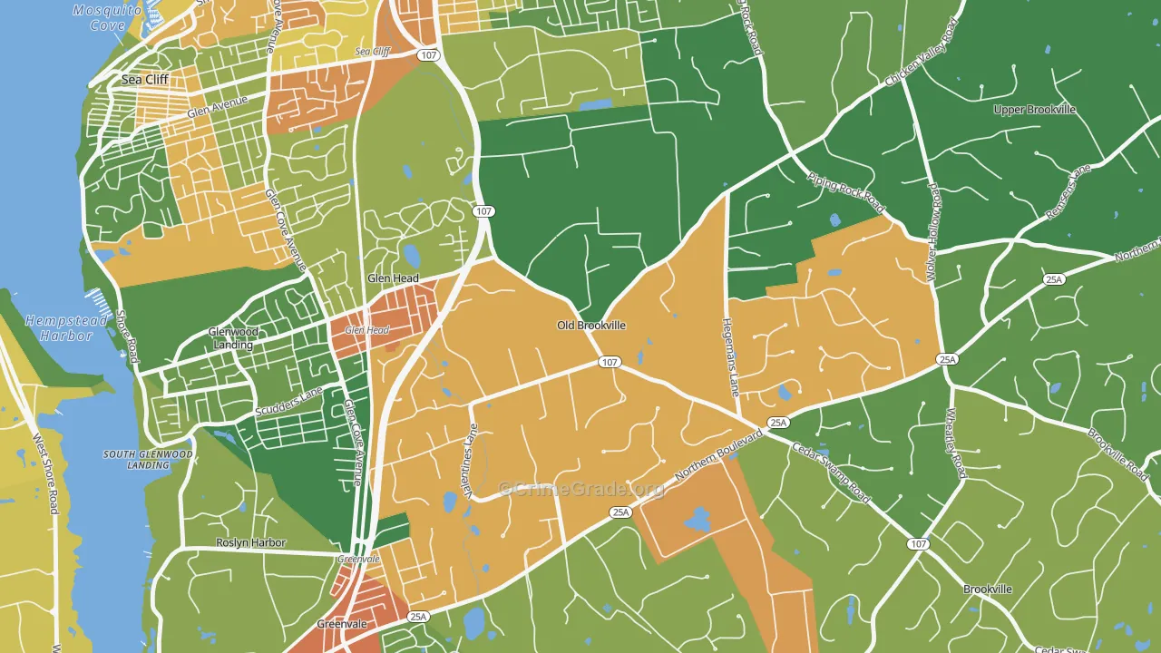 Old Brookville, NY Map of Assault Rates