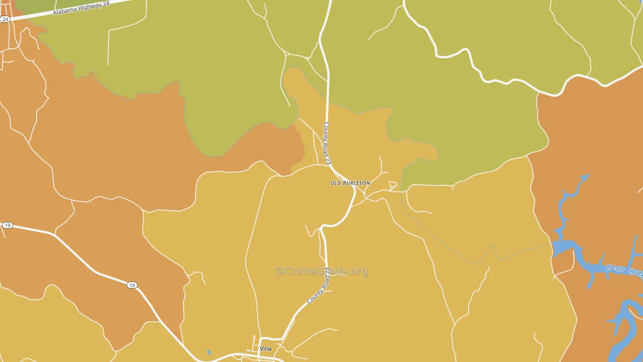 Old Burleson, AL Map of Assault Rates