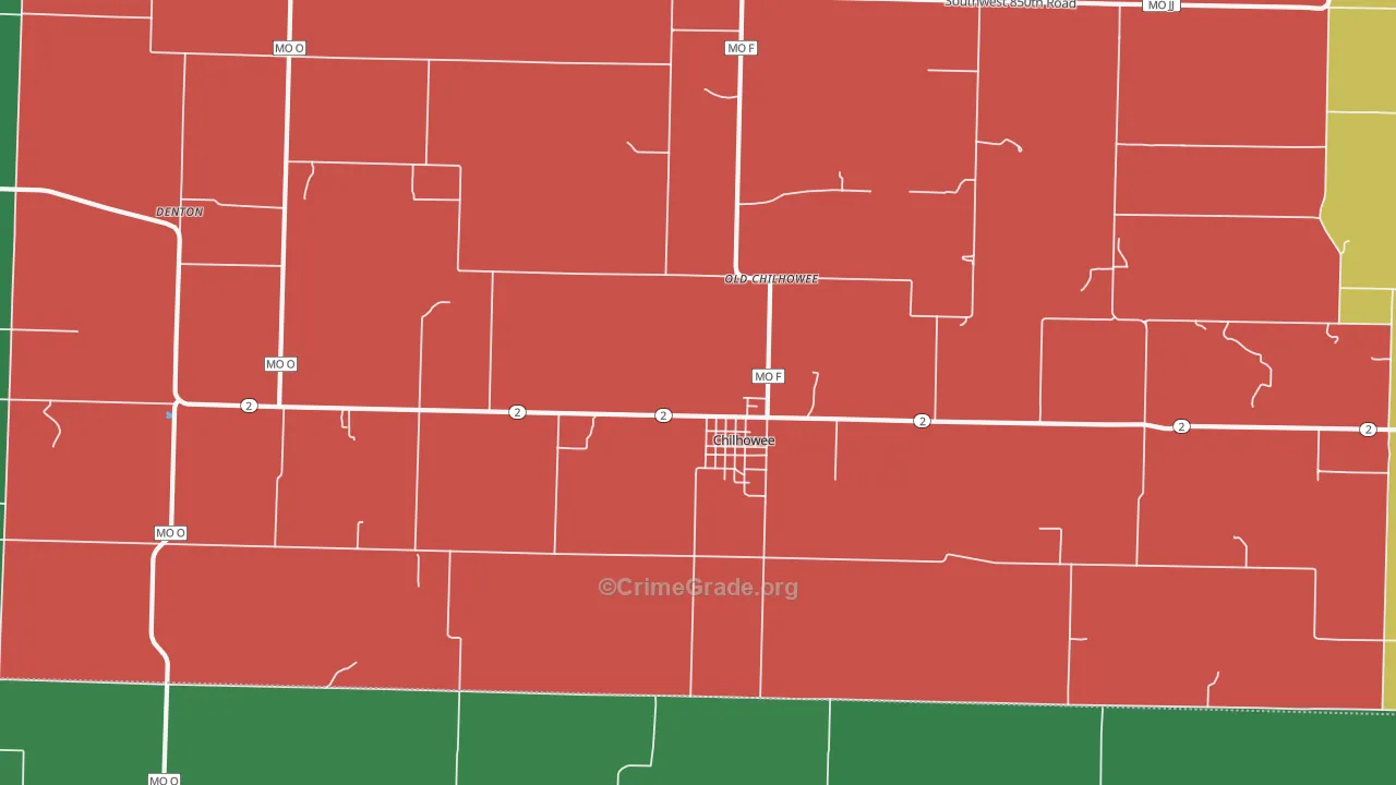 Old Chilhowee, MO Map of Assault Rates