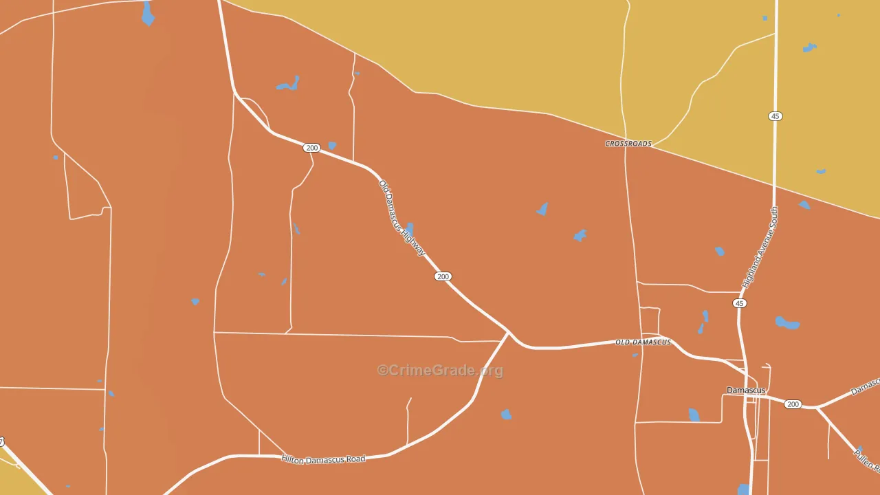 Old Damascus, GA Map of Assault Rates
