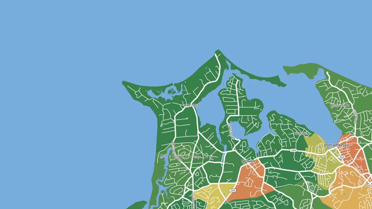 Old Field, NY Map of Assault Rates