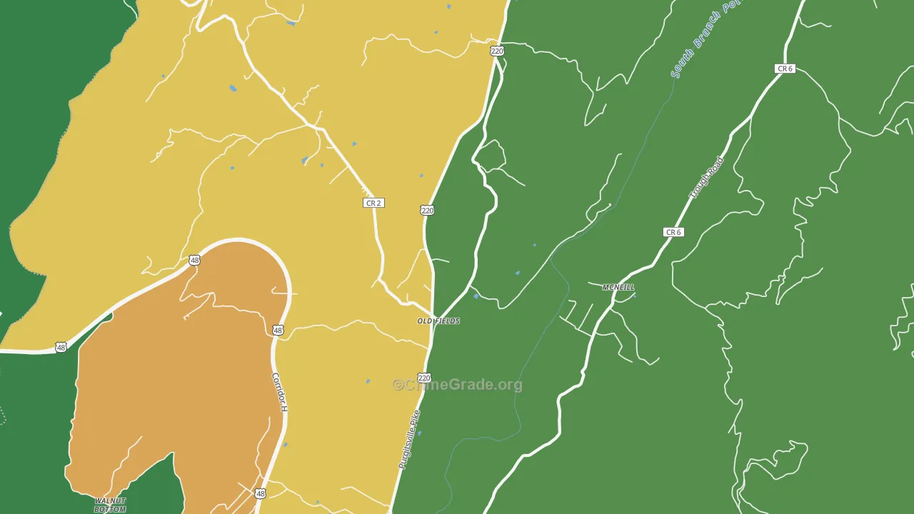 Old Fields, WV Map of Assault Rates
