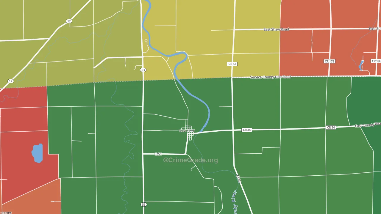 Old Fort, OH Map of Assault Rates