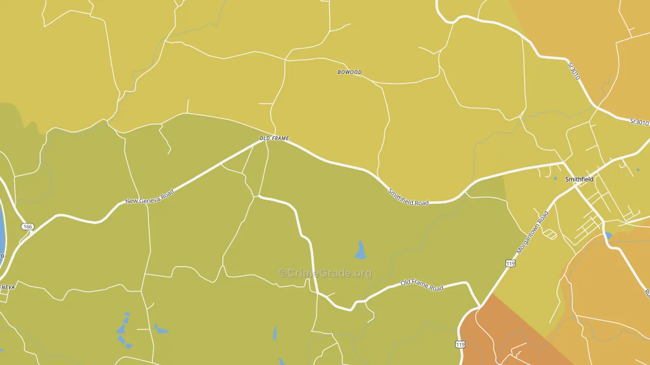 Old Frame, PA Map of Assault Rates