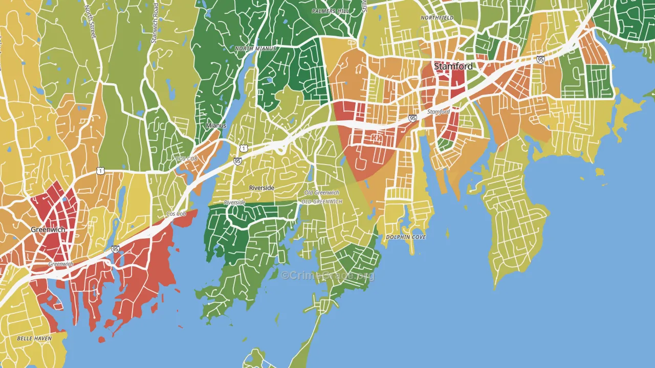 Old Greenwich, CT Map of Assault Rates