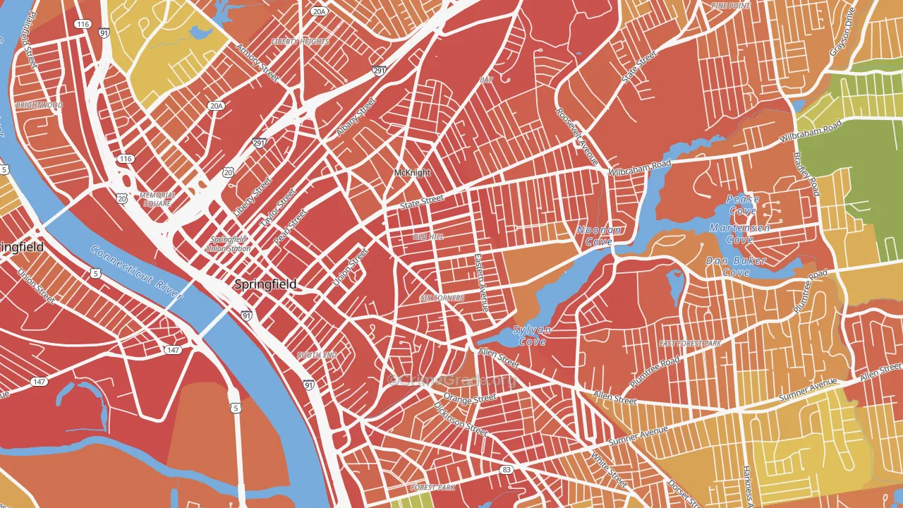 Old Hill, Springfield, MA Map of Assault Rates