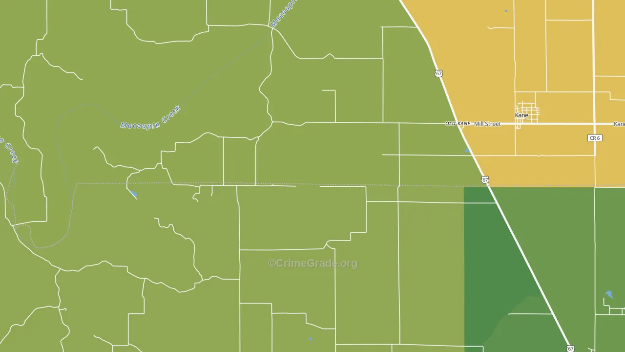 Old Kane, IL Map of Assault Rates