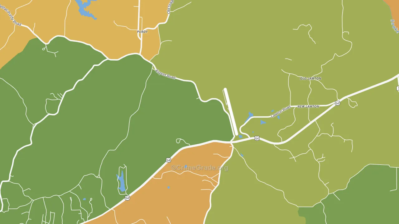 Old Lawton, TN Map of Assault Rates