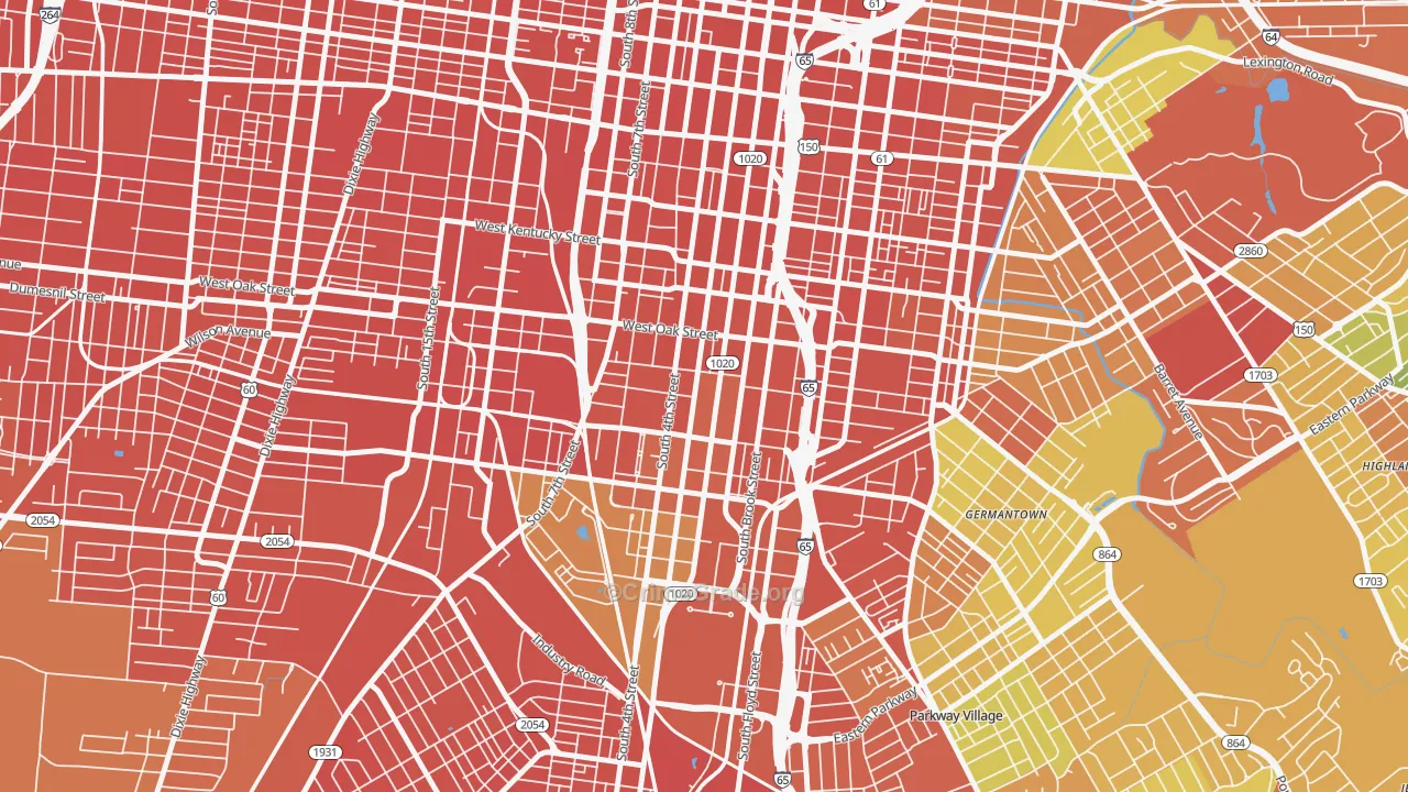 Old Louisville, Louisville, KY Map of Assault Rates