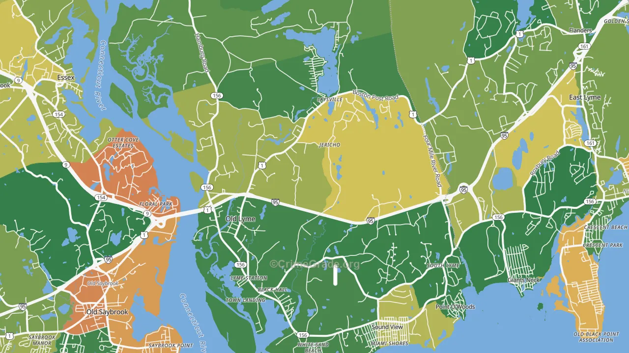Old Lyme, CT Map of Assault Rates