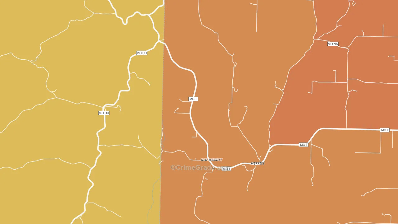 Old Merritt, MO Map of Assault Rates