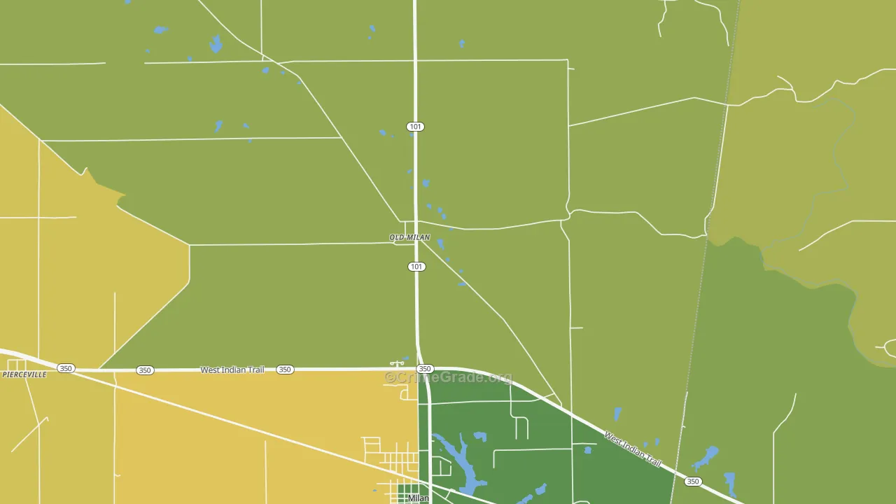 Old Milan, IN Map of Assault Rates