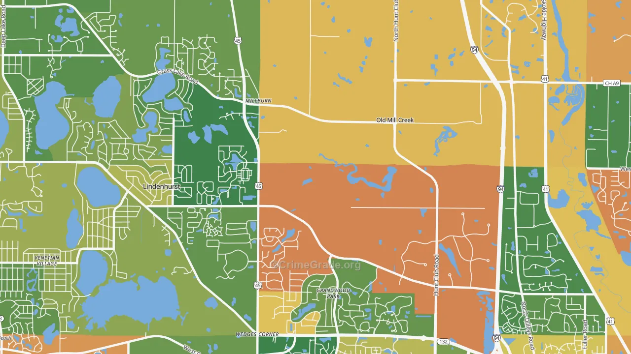 Old Mill Creek, IL Map of Assault Rates
