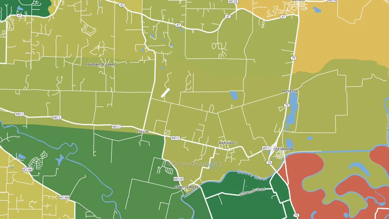 Old Monroe, MO Map of Assault Rates