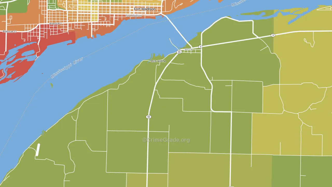 Old Niota, IL Map of Assault Rates