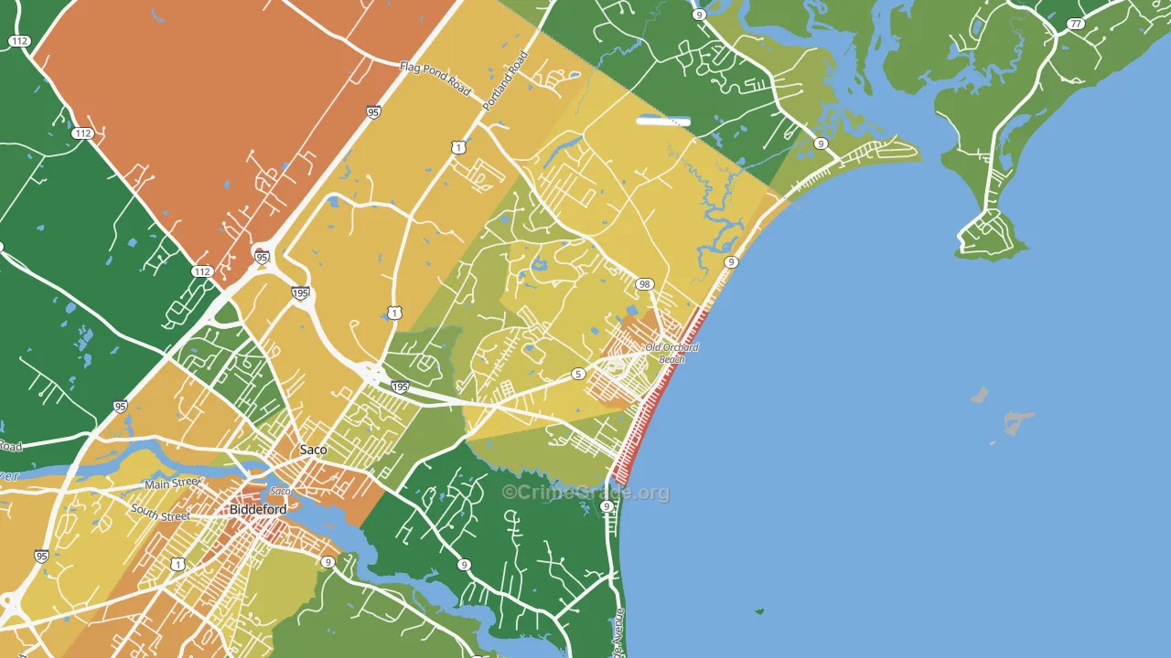 Old Orchard Beach, ME Map of Assault Rates