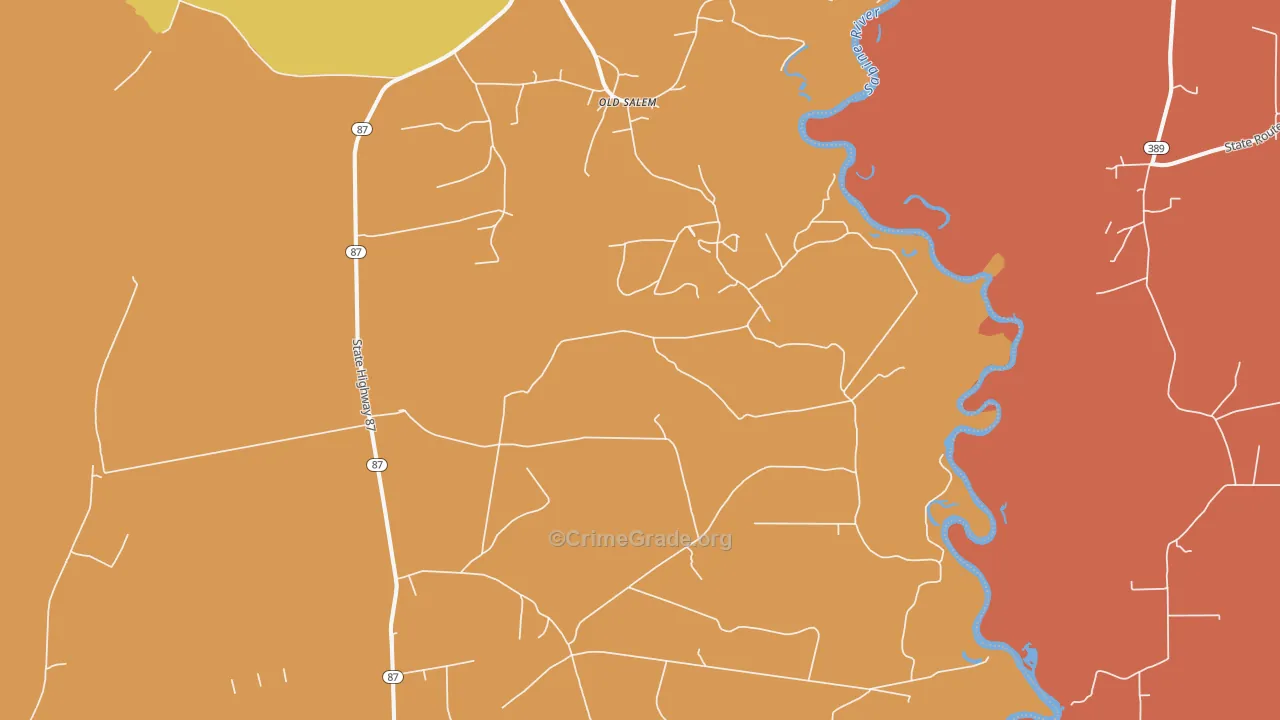 Old Salem, TX Map of Assault Rates