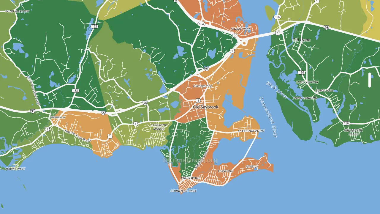 Old Saybrook, CT Map of Assault Rates