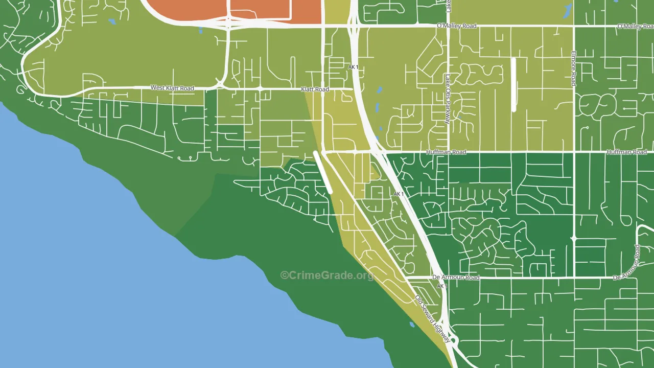 Old Seward-Oceanview, Anchorage, AK Map of Assault Rates