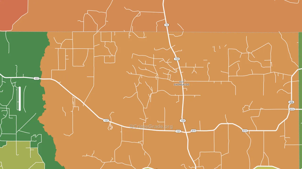 Old Shongaloo, LA Map of Assault Rates
