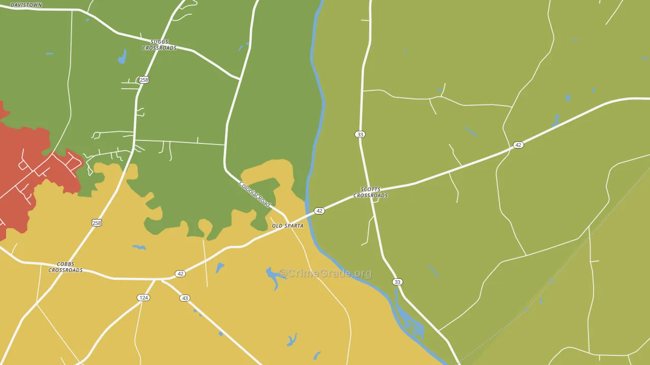 Old Sparta, NC Map of Assault Rates