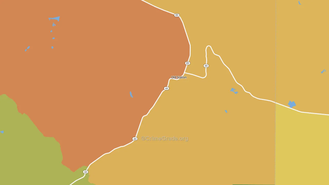 Old Station, CA Map of Assault Rates