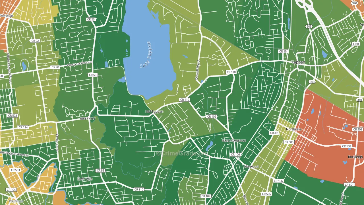 Old Tappan, NJ Map of Assault Rates