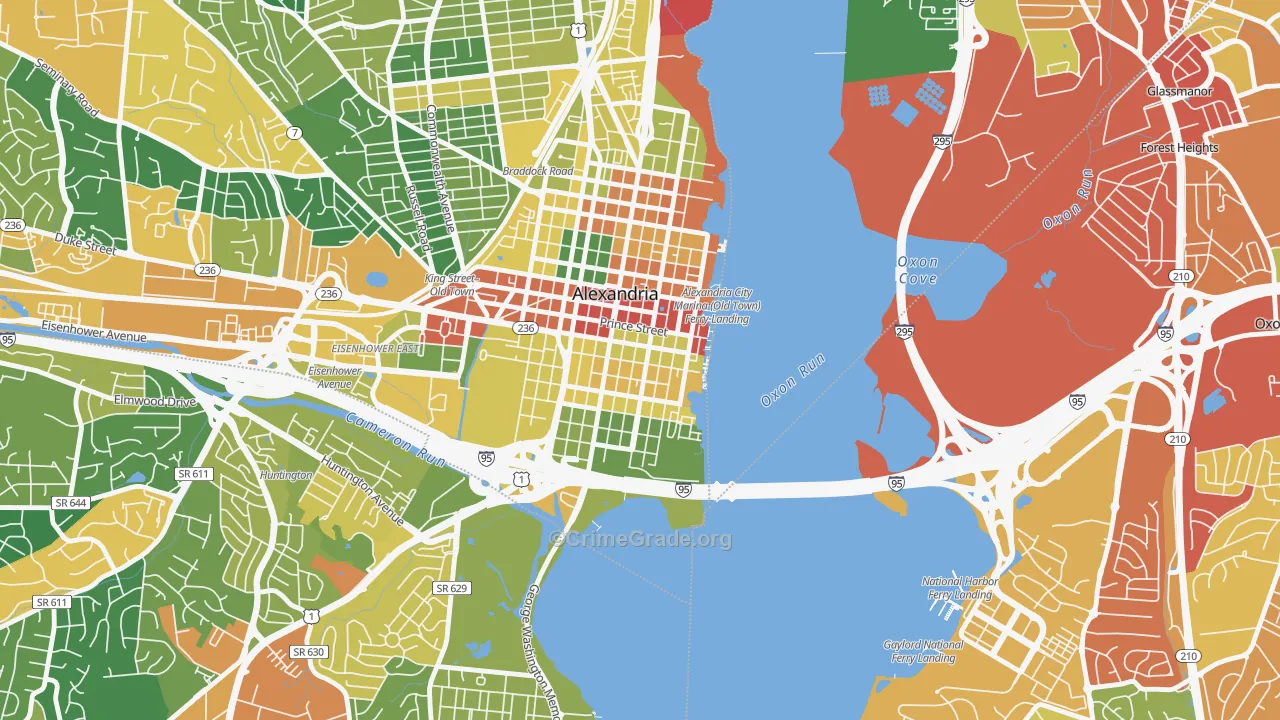Old Town, Alexandria, VA Map of Assault Rates