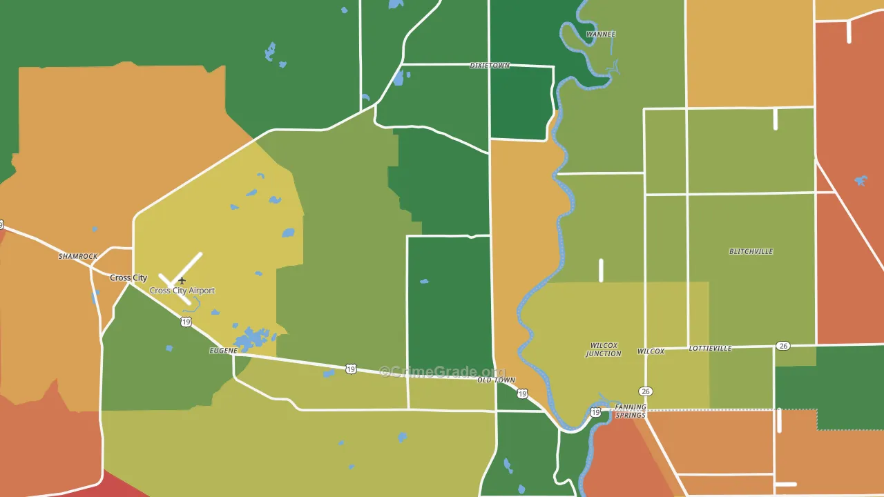 Old Town, FL Map of Assault Rates