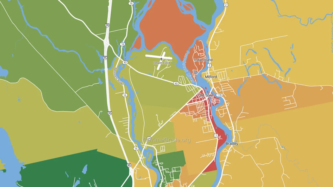 Old Town, ME Map of Assault Rates